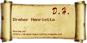 Dreher Henrietta névjegykártya